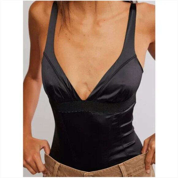 FREE PEOPLE NWT Anywhere With You Bodysuit / Black - small ($70) - Picture 4 of 10